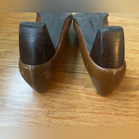 Naturalizer Women’s Square Pointy Toe Pump Leather Shoes Oak Brown 2” Block Heel - Picture 6 of 9